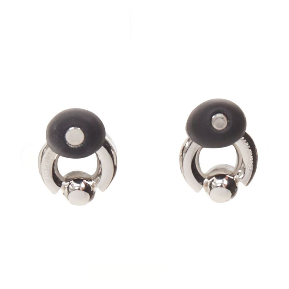 Balenciaga brass earplug earrings